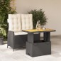 vidaXL 2-tlg. Garten-Essgruppe mit Kissen Schwarz Poly Rattan vidaXL 2-tlg. Garten-Essgruppe mit Kissen Schwarz Poly Rattan