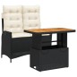 vidaXL 2-tlg. Garten-Essgruppe mit Kissen Schwarz Poly Rattan vidaXL 2-tlg. Garten-Essgruppe mit Kissen Schwarz Poly Rattan