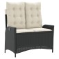 vidaXL 2-tlg. Garten-Essgruppe mit Kissen Schwarz Poly Rattan vidaXL 2-tlg. Garten-Essgruppe mit Kissen Schwarz Poly Rattan