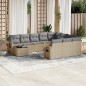 vidaXL 11-tlg. Garten-Sofagarnitur mit Kissen Beige Poly Rattan vidaXL 11-tlg. Garten-Sofagarnitur mit Kissen Beige Poly Rattan