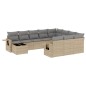 vidaXL 11-tlg. Garten-Sofagarnitur mit Kissen Beige Poly Rattan vidaXL 11-tlg. Garten-Sofagarnitur mit Kissen Beige Poly Rattan