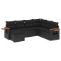vidaXL 7-tlg. Garten-Sofagarnitur mit Kissen Schwarz Poly Rattan vidaXL 7-tlg. Garten-Sofagarnitur mit Kissen Schwarz Poly Rattan