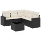 vidaXL 6-tlg. Garten-Sofagarnitur mit Kissen Schwarz Poly Rattan vidaXL 6-tlg. Garten-Sofagarnitur mit Kissen Schwarz Poly Rattan
