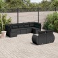 vidaXL 9-tlg. Garten-Sofagarnitur mit Kissen Schwarz Poly Rattan vidaXL 9-tlg. Garten-Sofagarnitur mit Kissen Schwarz Poly Rattan