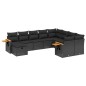 vidaXL 10-tlg. Garten-Sofagarnitur mit Kissen Schwarz Poly Rattan vidaXL 10-tlg. Garten-Sofagarnitur mit Kissen Schwarz Poly Rattan