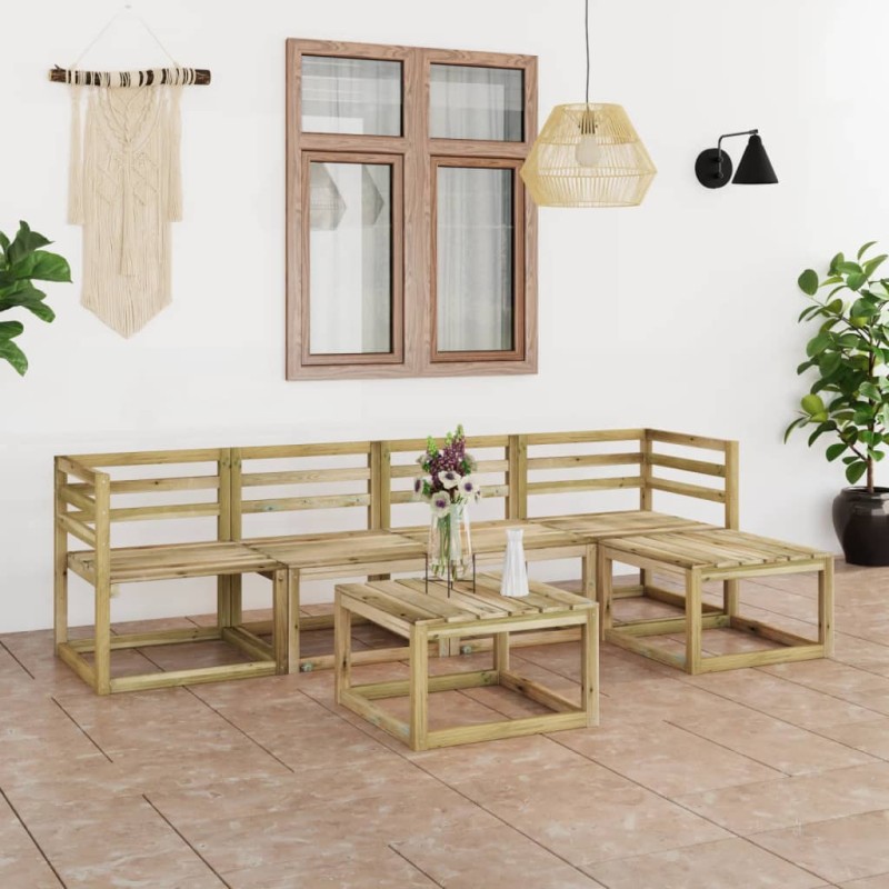 6-tlg. Garten-Lounge-Set Grün Imprägniertes Kiefernholz 6-tlg. Garten-Lounge-Set Grün Imprägniertes Kiefernholz