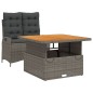 vidaXL 2-tlg. Garten-Essgruppe mit Kissen Grau Poly Rattan vidaXL 2-tlg. Garten-Essgruppe mit Kissen Grau Poly Rattan