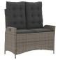 vidaXL 2-tlg. Garten-Essgruppe mit Kissen Grau Poly Rattan vidaXL 2-tlg. Garten-Essgruppe mit Kissen Grau Poly Rattan