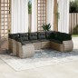 vidaXL 9-tlg. Garten-Sofagarnitur mit Kissen Grau Poly Rattan vidaXL 9-tlg. Garten-Sofagarnitur mit Kissen Grau Poly Rattan