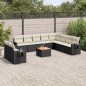 vidaXL 11-tlg. Garten-Sofagarnitur mit Kissen Schwarz Poly Rattan vidaXL 11-tlg. Garten-Sofagarnitur mit Kissen Schwarz Poly Rattan