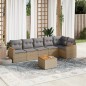 vidaXL 7-tlg. Garten-Sofagarnitur mit Kissen Beige Poly Rattan vidaXL 7-tlg. Garten-Sofagarnitur mit Kissen Beige Poly Rattan