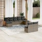vidaXL 9-tlg. Garten-Sofagarnitur mit Kissen Grau Poly Rattan vidaXL 9-tlg. Garten-Sofagarnitur mit Kissen Grau Poly Rattan