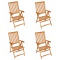 Gartenstühle 4 Stk. mit Schwarzen Kissen Massivholz Teak Gartenstühle 4 Stk. mit Schwarzen Kissen Massivholz Teak