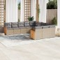 vidaXL 11-tlg. Garten-Sofagarnitur mit Kissen Beige Poly Rattan vidaXL 11-tlg. Garten-Sofagarnitur mit Kissen Beige Poly Rattan