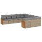 vidaXL 11-tlg. Garten-Sofagarnitur mit Kissen Beige Poly Rattan vidaXL 11-tlg. Garten-Sofagarnitur mit Kissen Beige Poly Rattan