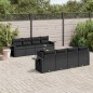 vidaXL 9-tlg. Garten-Sofagarnitur mit Kissen Schwarz Poly Rattan vidaXL 9-tlg. Garten-Sofagarnitur mit Kissen Schwarz Poly Rattan