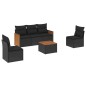 vidaXL 6-tlg. Garten-Sofagarnitur mit Kissen Schwarz Poly Rattan vidaXL 6-tlg. Garten-Sofagarnitur mit Kissen Schwarz Poly Rattan