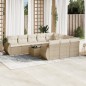 vidaXL 11-tlg. Garten-Sofagarnitur mit Kissen Beige Poly Rattan vidaXL 11-tlg. Garten-Sofagarnitur mit Kissen Beige Poly Rattan