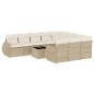 vidaXL 11-tlg. Garten-Sofagarnitur mit Kissen Beige Poly Rattan vidaXL 11-tlg. Garten-Sofagarnitur mit Kissen Beige Poly Rattan