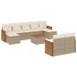 vidaXL 10-tlg. Garten-Sofagarnitur mit Kissen Beige Poly Rattan vidaXL 10-tlg. Garten-Sofagarnitur mit Kissen Beige Poly Rattan