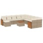 vidaXL 12-tlg. Garten-Sofagarnitur mit Kissen Beige Poly Rattan vidaXL 12-tlg. Garten-Sofagarnitur mit Kissen Beige Poly Rattan