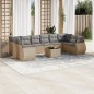 vidaXL 11-tlg. Garten-Sofagarnitur mit Kissen Beige Poly Rattan vidaXL 11-tlg. Garten-Sofagarnitur mit Kissen Beige Poly Rattan