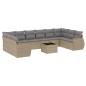 vidaXL 11-tlg. Garten-Sofagarnitur mit Kissen Beige Poly Rattan vidaXL 11-tlg. Garten-Sofagarnitur mit Kissen Beige Poly Rattan
