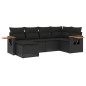 vidaXL 6-tlg. Garten-Sofagarnitur mit Kissen Schwarz Poly Rattan vidaXL 6-tlg. Garten-Sofagarnitur mit Kissen Schwarz Poly Rattan