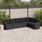 vidaXL 7-tlg. Garten-Sofagarnitur mit Kissen Schwarz Poly Rattan vidaXL 7-tlg. Garten-Sofagarnitur mit Kissen Schwarz Poly Rattan