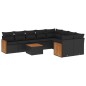 vidaXL 10-tlg. Garten-Sofagarnitur mit Kissen Schwarz Poly Rattan vidaXL 10-tlg. Garten-Sofagarnitur mit Kissen Schwarz Poly Rattan