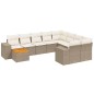 vidaXL 11-tlg. Garten-Sofagarnitur mit Kissen Beige Poly Rattan vidaXL 11-tlg. Garten-Sofagarnitur mit Kissen Beige Poly Rattan