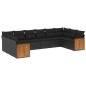 vidaXL 10-tlg. Garten-Sofagarnitur mit Kissen Schwarz Poly Rattan vidaXL 10-tlg. Garten-Sofagarnitur mit Kissen Schwarz Poly Rattan