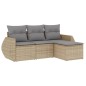 vidaXL 4-tlg. Garten-Sofagarnitur mit Kissen Beige Poly Rattan vidaXL 4-tlg. Garten-Sofagarnitur mit Kissen Beige Poly Rattan