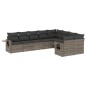 vidaXL 9-tlg. Garten-Sofagarnitur mit Kissen Grau Poly Rattan vidaXL 9-tlg. Garten-Sofagarnitur mit Kissen Grau Poly Rattan