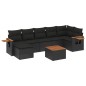 vidaXL 8-tlg. Garten-Sofagarnitur mit Kissen Schwarz Poly Rattan vidaXL 8-tlg. Garten-Sofagarnitur mit Kissen Schwarz Poly Rattan