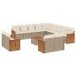 vidaXL 14-tlg. Garten-Sofagarnitur mit Kissen Beige Poly Rattan vidaXL 14-tlg. Garten-Sofagarnitur mit Kissen Beige Poly Rattan
