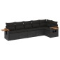vidaXL 6-tlg. Garten-Sofagarnitur mit Kissen Schwarz Poly Rattan vidaXL 6-tlg. Garten-Sofagarnitur mit Kissen Schwarz Poly Rattan