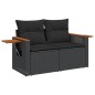 vidaXL 6-tlg. Garten-Sofagarnitur mit Kissen Schwarz Poly Rattan vidaXL 6-tlg. Garten-Sofagarnitur mit Kissen Schwarz Poly Rattan