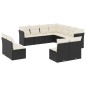 vidaXL 11-tlg. Garten-Sofagarnitur mit Kissen Schwarz Poly Rattan vidaXL 11-tlg. Garten-Sofagarnitur mit Kissen Schwarz Poly Rattan