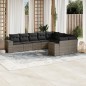 vidaXL 9-tlg. Garten-Sofagarnitur mit Kissen Grau Poly Rattan vidaXL 9-tlg. Garten-Sofagarnitur mit Kissen Grau Poly Rattan