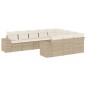 vidaXL 10-tlg. Garten-Sofagarnitur mit Kissen Beige Poly Rattan vidaXL 10-tlg. Garten-Sofagarnitur mit Kissen Beige Poly Rattan