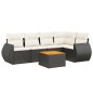 vidaXL 6-tlg. Garten-Sofagarnitur mit Kissen Schwarz Poly Rattan vidaXL 6-tlg. Garten-Sofagarnitur mit Kissen Schwarz Poly Rattan