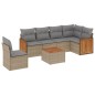 vidaXL 7-tlg. Garten-Sofagarnitur mit Kissen Beige Poly Rattan vidaXL 7-tlg. Garten-Sofagarnitur mit Kissen Beige Poly Rattan