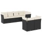 vidaXL 7-tlg. Garten-Sofagarnitur mit Kissen Schwarz Poly Rattan vidaXL 7-tlg. Garten-Sofagarnitur mit Kissen Schwarz Poly Rattan