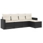 vidaXL 5-tlg. Garten-Sofagarnitur mit Kissen Schwarz Poly Rattan vidaXL 5-tlg. Garten-Sofagarnitur mit Kissen Schwarz Poly Rattan