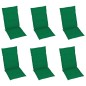 vidaXL Gartenstühle 6 Stk. mit Grünen Kissen Massivholz Teak vidaXL Gartenstühle 6 Stk. mit Grünen Kissen Massivholz Teak