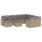 vidaXL 11-tlg. Garten-Sofagarnitur mit Kissen Beige Poly Rattan vidaXL 11-tlg. Garten-Sofagarnitur mit Kissen Beige Poly Rattan