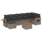 vidaXL 8-tlg. Garten-Sofagarnitur mit Kissen Grau Poly Rattan vidaXL 8-tlg. Garten-Sofagarnitur mit Kissen Grau Poly Rattan