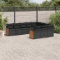 vidaXL 10-tlg. Garten-Sofagarnitur mit Kissen Schwarz Poly Rattan vidaXL 10-tlg. Garten-Sofagarnitur mit Kissen Schwarz Poly Rattan