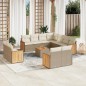 vidaXL 12-tlg. Garten-Sofagarnitur mit Kissen Beige Poly Rattan vidaXL 12-tlg. Garten-Sofagarnitur mit Kissen Beige Poly Rattan